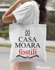 Sacosa din panza Casa moara fostili Alb
