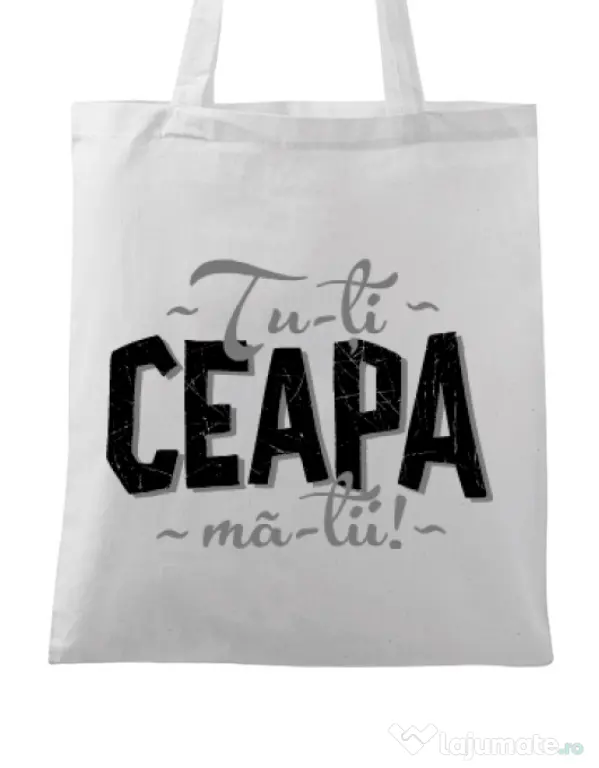 Sacosa din panza Ceapa ma-tii Alb