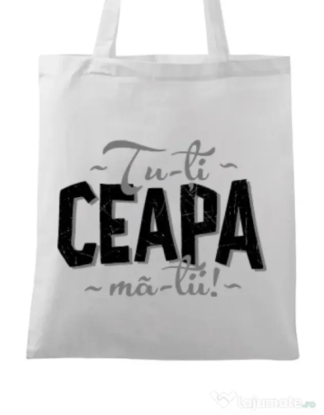 Sacosa din panza Ceapa ma-tii Alb