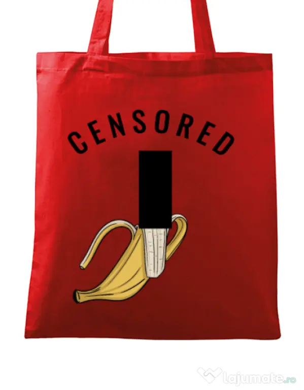 Sacosa din panza Censored Rosu