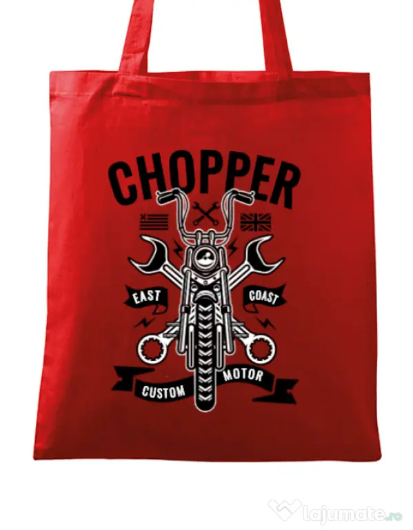 Sacosa din panza Chopper Rosu