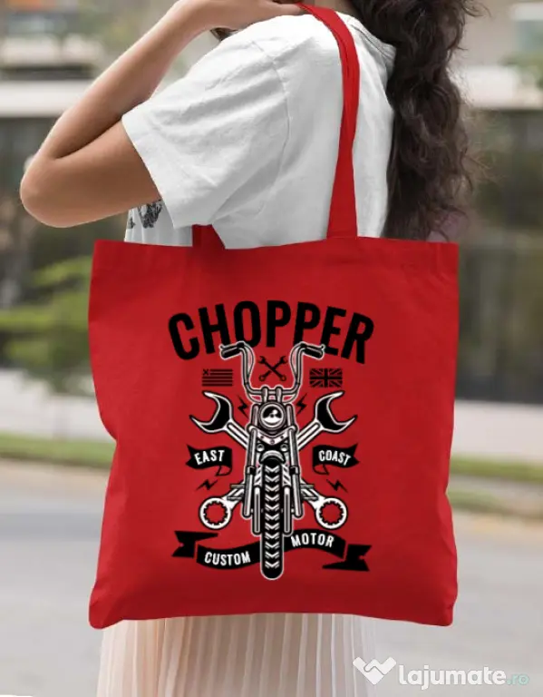 Sacosa din panza Chopper Rosu