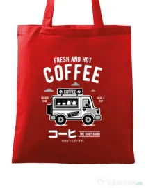 Sacosa din panza Coffee Van Rosu