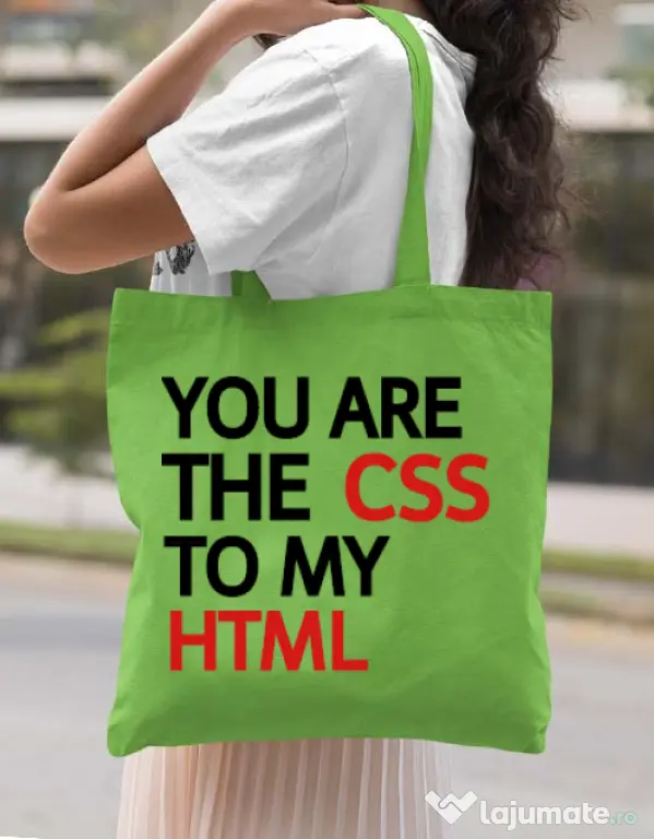 Sacosa din panza CSS to HTML Verde mar