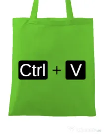 Sacosa din panza Ctrl Paste Verde mar