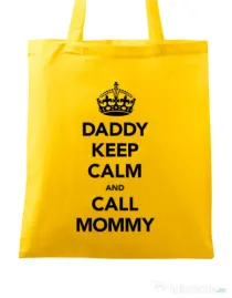 Sacosa din panza Daddy keep calm Galben