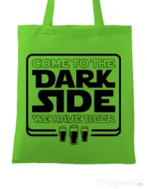 Sacosa din panza Dark side with beer Verde mar