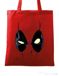 Sacosa din panza Deadpool mask Rosu