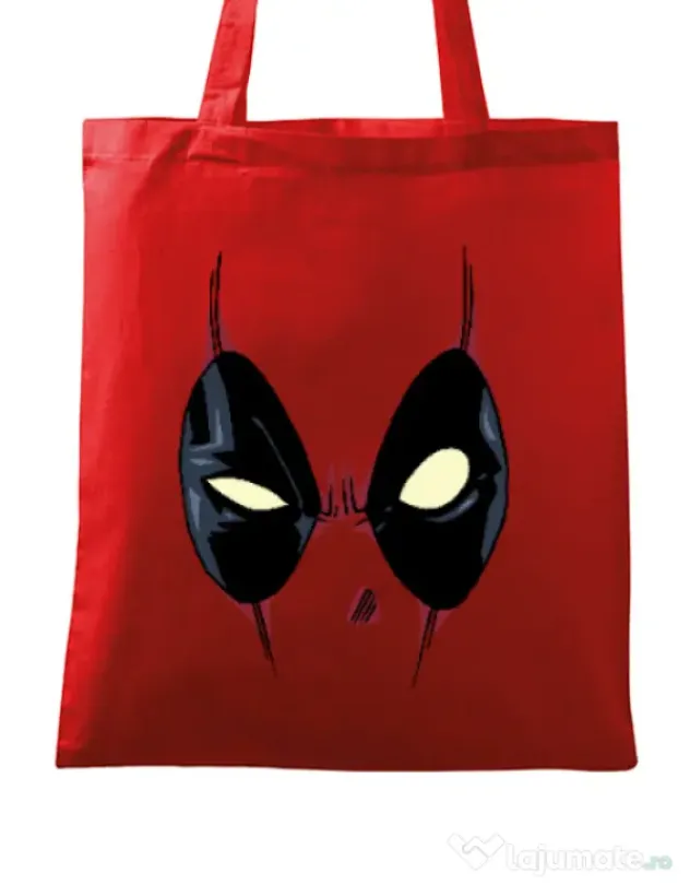 Sacosa din panza Deadpool mask Rosu
