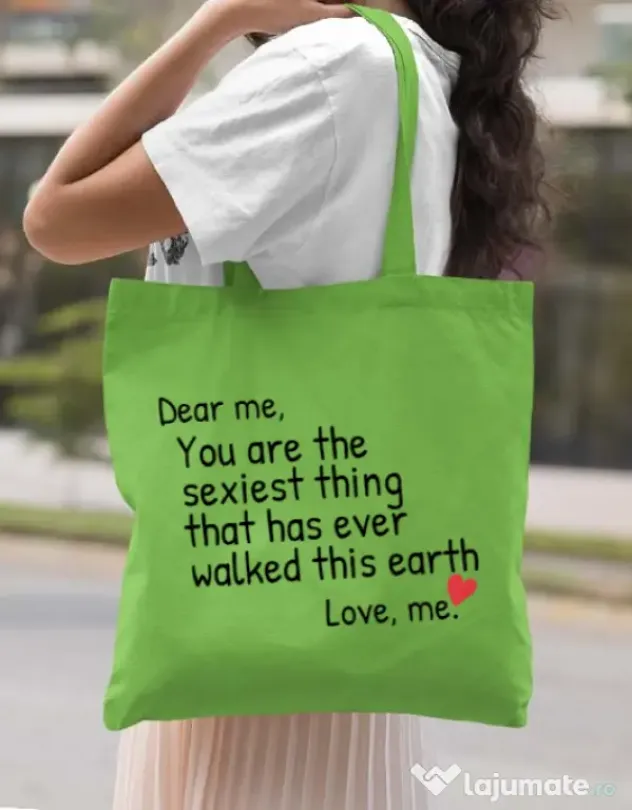 Sacosa din panza Dear me Verde mar