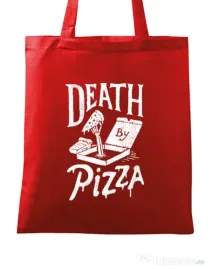 Sacosa din panza Death By Pizza Rosu