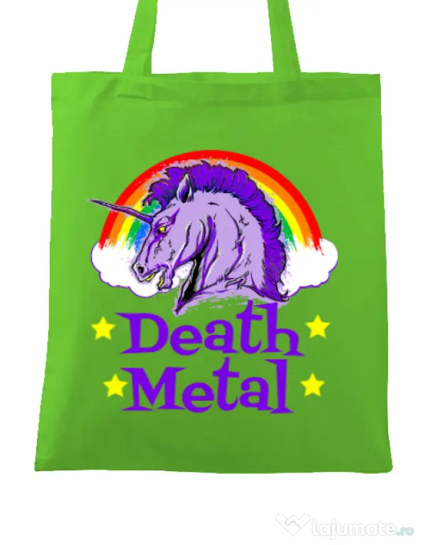 Sacosa din panza Death Metal Verde mar