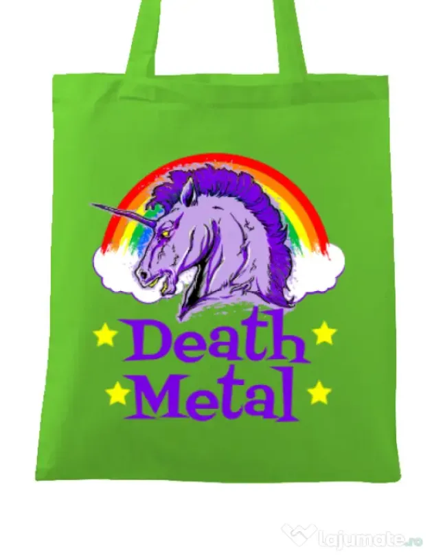 Sacosa din panza Death Metal Verde mar
