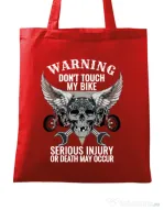 Sacosa din panza Don’t touch my bike Rosu