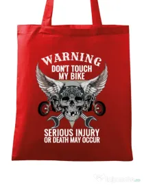 Sacosa din panza Don’t touch my bike Rosu