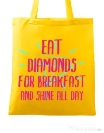 Sacosa din panza Eat diamonds Galben