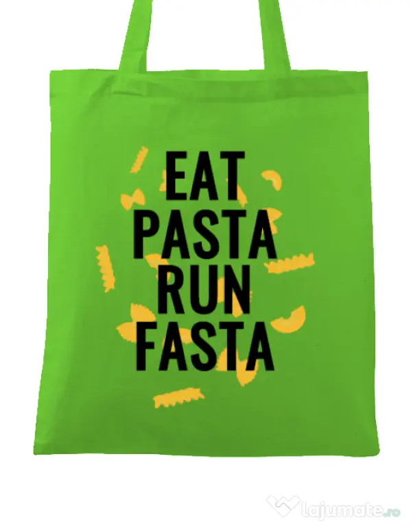 Sacosa din panza Eat pasta Verde mar