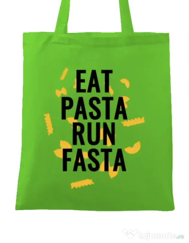 Sacosa din panza Eat pasta Verde mar