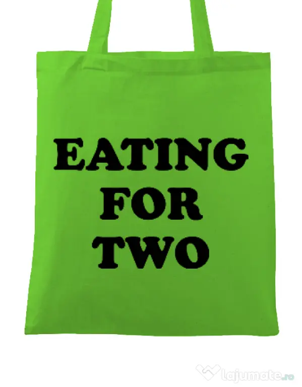 Sacosa din panza Eating for two Verde mar