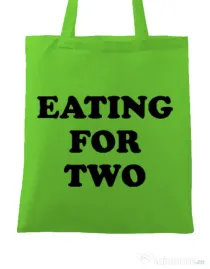 Sacosa din panza Eating for two Verde mar