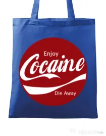 Sacosa din panza Enjoy cocaine Albastru regal