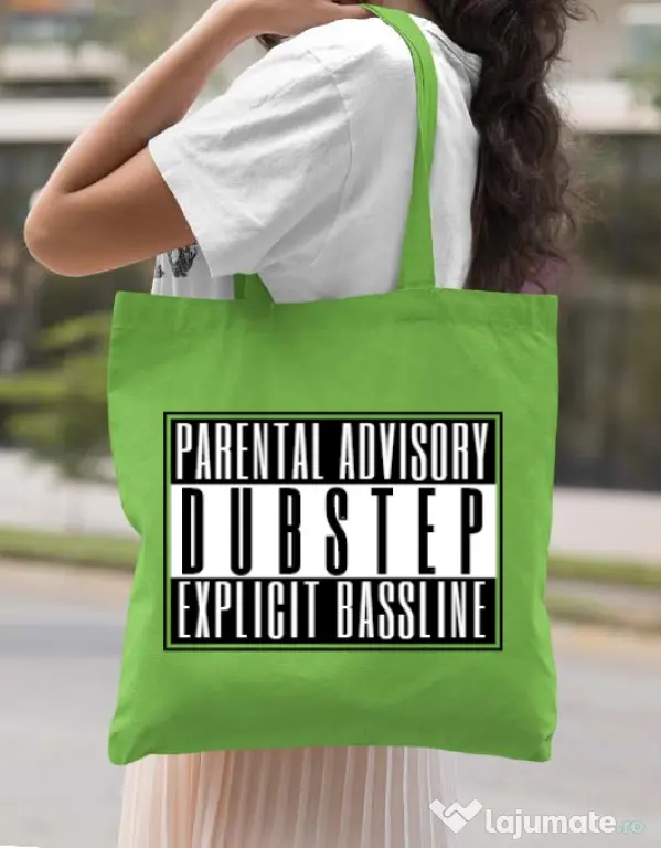 Sacosa din panza Explicit bassline Verde mar
