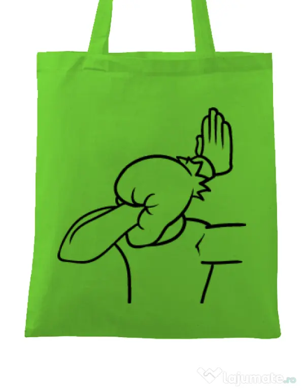 Sacosa din panza Extreme facepalm Verde mar