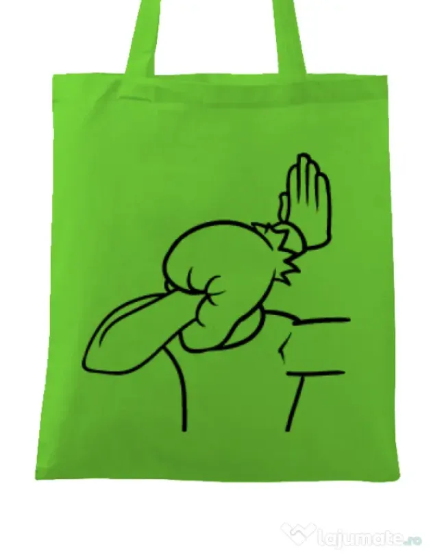 Sacosa din panza Extreme facepalm Verde mar