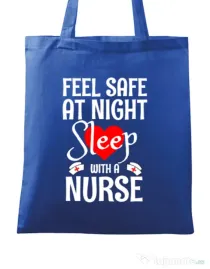 Sacosa din panza Feel safe at night Albastru regal