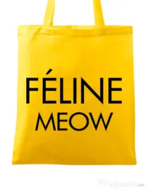 Sacosa din panza Feline meow Galben
