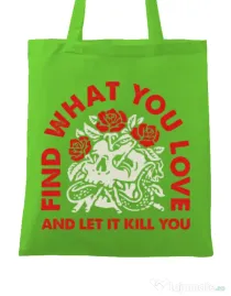 Sacosa din panza Find what you love Verde mar