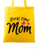 Sacosa din panza First time mom Galben