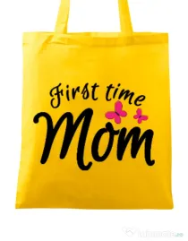 Sacosa din panza First time mom Galben