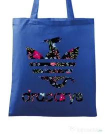 Sacosa din panza Flower dracarys Albastru regal