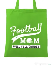 Sacosa din panza Football mom Verde mar