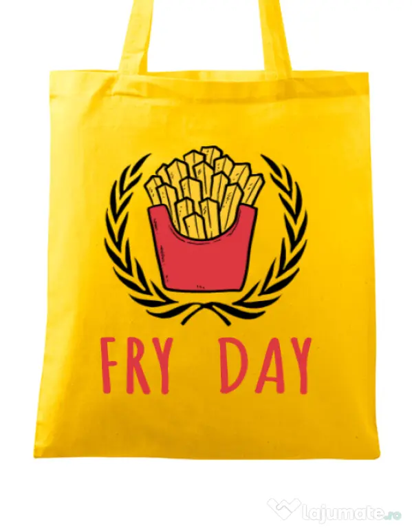 Sacosa din panza Fry Day Galben