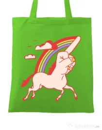 Sacosa din panza FUnicorn Verde mar