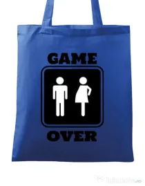 Sacosa din panza Game over pregnant Albastru regal