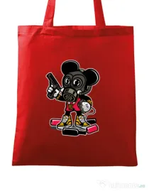 Sacosa din panza Gangsta Mouse Rosu
