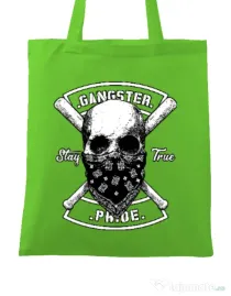 Sacosa din panza Gangster skull Verde mar