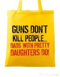 Sacosa din panza Guns dont kill Galben