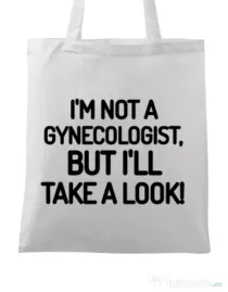 Sacosa din panza Gynecologist Alb