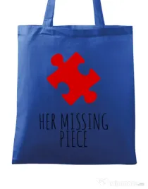Sacosa din panza Her missing piece Albastru regal