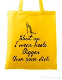 Sacosa din panza High heels Galben