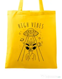 Sacosa din panza High vibes Galben