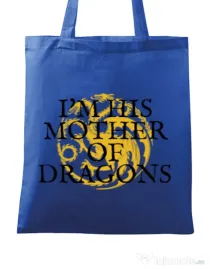 Sacosa din panza His mother of dragons Albastru regal