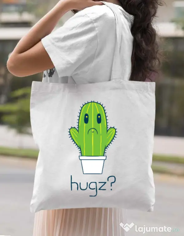 Sacosa din panza Hugz Alb