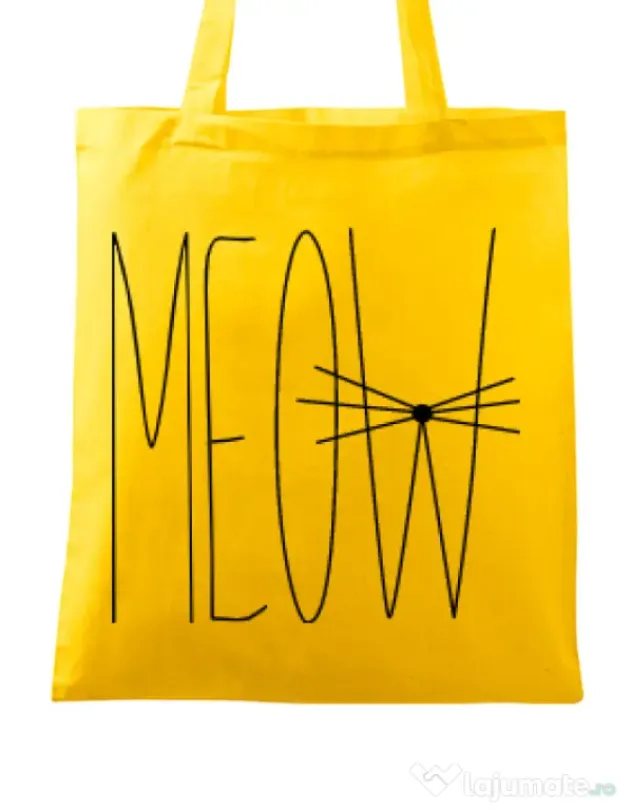 Sacosa din panza I am a cat Galben