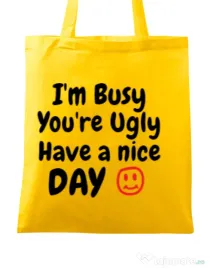 Sacosa din panza I am busy Galben