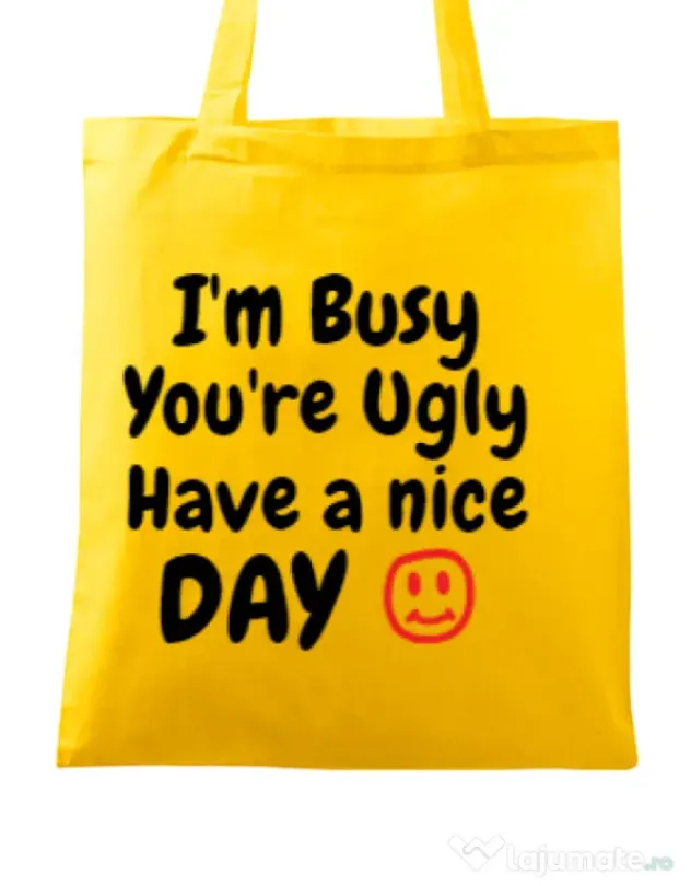 Sacosa din panza I am busy Galben
